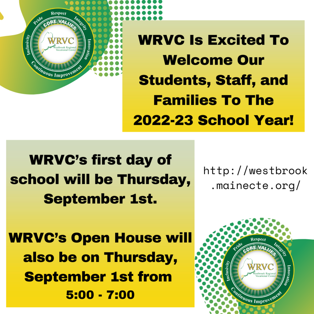 WRVC First Day of School/Open House Info