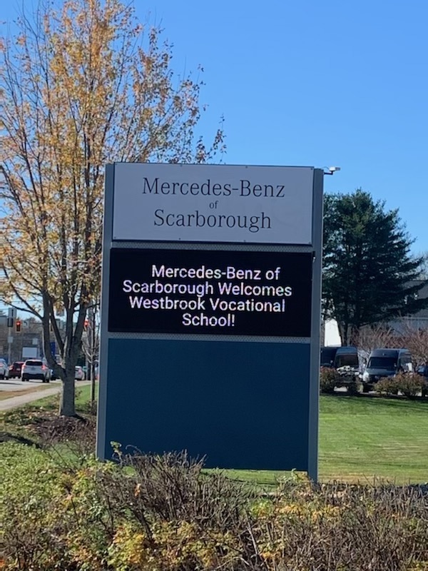 Mercedes-Benz of Scarborough Welcome Sign to WRVC Auto Tech Program